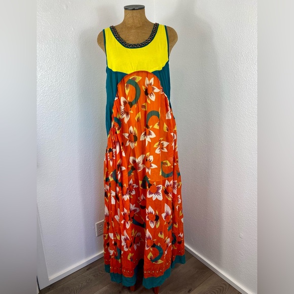 New Mimi Liberte’ Dress Michel Klein 36 FR Drop Back Gauzy Cotton Bold Beautiful - Picture 1 of 16